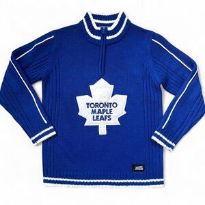 NHL Toronto Maple Leafs 1/4 Zip Knitted Sweater Size M